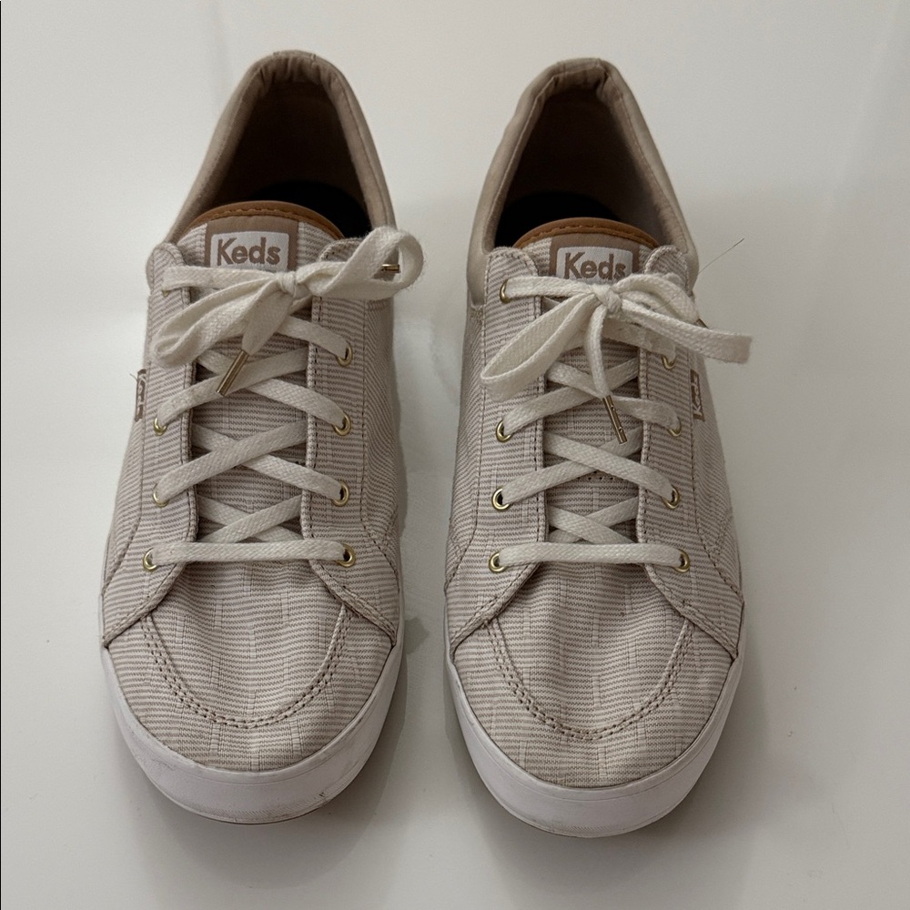 KEDS Dream Foam Memory Women's Beige Lace-Up Sneakers Size 11